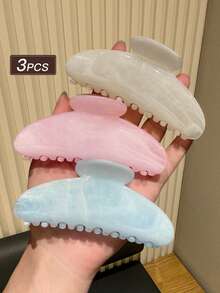 3 pezzi Fermagli per capelli da donna con sfumatura macaron, fermagli per capelli in resina lucida, fermagli per capelli grandi antiscivolo per capelli folti, fermagli per capelli con tenuta forte, accessori per la spiaggia / uso quotidiano / pendolarismo / accessori per capelli per feste, spiaggia, fermagli per capelli da donna, piccoli fermagli per capelli, accessori per capelli da donna, raccomandazione regalo - Multicolore - Visualizzare 4