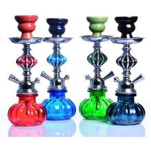 Arabic Hookah Factory, Single-Tube Hookah With Small Glass Container - Black - View 6