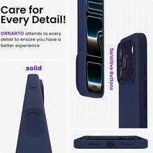Liquid Silicone 3-Layer Full Coverage Soft Rubber Phone Case For IPhone 17 Pro 17 Pro Max 17, Fresh Summer Color, Shockproof Protective Shell With Anti-Scratch Microfiber Lining, Compatible With IPhone 13 11 16 Pro Max 15 14 Plus 12 Mini XS Max 7 8 Plus - Midnight Blue - View 8