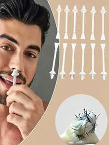 2/15/25/60/100pcs Double-Ended Waxing Sticks, Used For Precise Nose Hair Removal And Ear Cleaning, Facial And Eyebrow Removal, Multi-Purpose Waxing Sticks - View 2