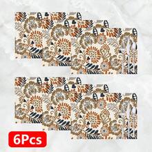 1pc/4pcs/6pcs, Home Decor, Retro Pattern Printed Linen Placemats, Suitable For Dining Table, All-Season Decoration For Spring Summer Autumn Winter, Modern Style Washable Table Mats, Room Decoration, Table Mats, Coasters, Kitchen Dining Table Mats, Indoor Outdoor Party Decoration, Home Decor, Ideal Gift - Multicolor - View 15
