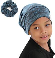 Gorro de dormir con forro de satén sedoso, ajustable, suave, para mujeres y niñas, 2 unidades (negro y gris oscuro) - XS Niños Rosa Caramelo - Ver 13