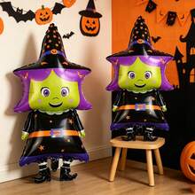 100cm Extra Large Halloween Witch Balloon, Halloween Witch Balloon Suitable For Halloween And Day Of The Dead Decoration, Children's Toy Balloon - Multicolor - View 3