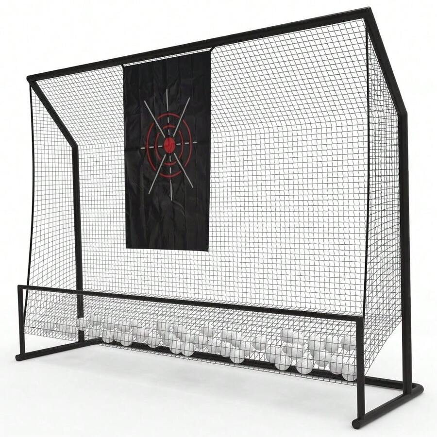 Soonbuy 10x7.5FT Heavy Duty Golf Hitting Net For Backyard Real Balls, Portable Chipping Swing Training Net With Cloth, Indoor Outdoor Golf Accessories Gifts For Men Dad Him Birthday Yard Sports - Black - View 1