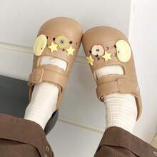 夏季女款新款瑪麗珍可愛百搭室內外EVA通勤舒適甜美封口洞洞鞋沙灘涼鞋 - 卡其色 - 查看 4