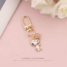 Internet Celebrity Cartoon Snoopy Keychain Pendant Couple Car Bag Pendant Claw Machine Small Gift [Randomly Emit Colors] - View 3