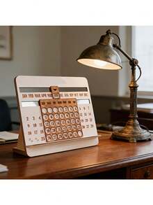 Nuevo Calendario Perpetuo de Madera Calendario de Escritorio Mensual Decoración - Multicolor - Ver 3