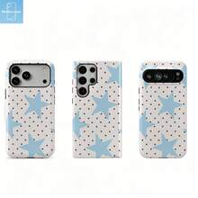 HoBa case 1pc Polka Dot Color Block 2-In-1 Soft Film Full Coverage Hard Phone Case, Compatible With Galaxy A23/A24/A25/A32/33/S25, Compatible With Apple 7/8/11/12/13/14/14Plus/15/15Plus/16/16Plus/7/8Plus/17/17Pro, Korean Style Fashionable & Fun Phone Case, Elegant Design Unisex, Ideal Gift For Girlfriend On Easter, Spring, Birthday - Mixed Color 1 - View 7
