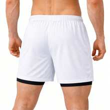 Kit Of 3 Men's Dry Fit 2-In-1 Shorts For Gym And Running With Cell Phone Pocket - BLACK/GRAY/WHITE - View 10