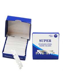 100pcs/Box Stainless Steel 74 Half Blade Vintage Safety Razor Replaceable Universal Blade Shaving Blade Face Shaving Eyebrow Trimming Razor Holder - Multicolor - View 7
