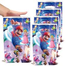 10pcs Super Mario Disposable Plastic Gift Bags, 16.5 * 25cm Game Theme Snack Bags, Birthday Party Supplies, Suitable For Holiday Party, Birthday Gift, Anniversary - Multicolor - View 2