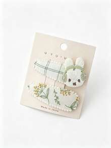 Juego de 2 piezas de lindos clips para el cabello BB, suaves con el cabello, adorables pequeños clips, clips para el cabello de niña, accesorios para el cabello de uso diario. - Multicolor - Ver 6