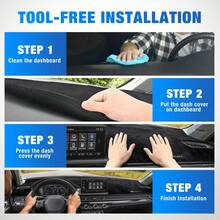 Nilight Dash Cover Compatible With Honda Civic 2022 2023 2024 2025, Custom Fit Suede Dashboard Mat Non‑Slip Sunshade Glare Protector Interior Accessories Black - 2022-2024 - View 6