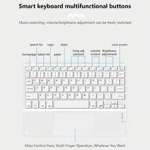 AKKHOO Wireless Keyboard, Rechargeable, Touchpad, Mini Keyboard Compatible With IPad Tablets - Purple - View 9