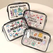 PVC Toiletry Bag/Cosmetic Bag, Zippered PVC Travel Organizer, Portable Makeup Storage Box - Perfect Gift For Mothers, Teachers, Friends Or Nurses; Travel Essential, Suitable For School Holidays And Back To School Season - Multicolor - View 8