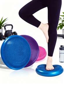 Inflatable Balance Pad Wobble Cushion With Massage Nods, Yoga Massage Mat, Semicircular Yoga Ball For Beginners, Stability Trainer Disc For Core Training, Foot Massage Yoga Balance Mat For Gym Home Physical Therapy - Multicolor - View 2