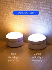 1pc LED Smart Motion Sensor Night Light, 360° Rotatable Night Light, Detachable Design With Magnetic Base And Eye Motion Sensor, Closet Light, Wireless LED Light, Bedside Lamp, Small Lamp, Wall Light, 3x AAA Battery Powered, Staircase Motion Sensor Night Light, No Electricity Wall Light, Suitable For Bedroom, Kitchen, Hallway, Bathroom, Bedside Table, Room Decor, Travel, Bedroom Night Light, Home Decor, Gaming Light, Gift - Rotating Night Light - View 8