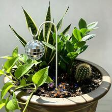 12PCS/6 Sets Mini Flower Stand Potted Plant Indoor Decor Ground Stake With Glitter Ball, Plant Support Sun Catcher Potted Plant Decoration Garden Decor - Multicolor - View 4