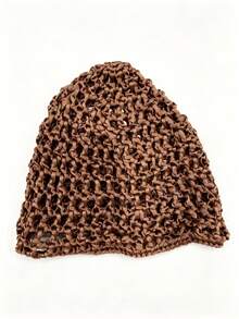 1pc Fashion Casual Versatile Solid Color Hollow Out Small Sequin Knit Beanie - Multicolor - View 4