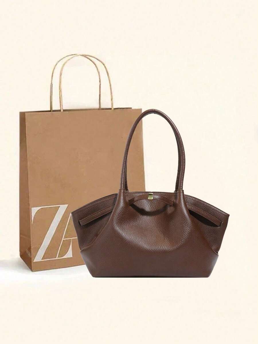 Nueva bolsa de hombro de moda para mujer de cuero de alta gama de unicolor retro, bolso cruzado, edición especial multifuncional, exquisita y elegante, de gran capacidad, duradera, l