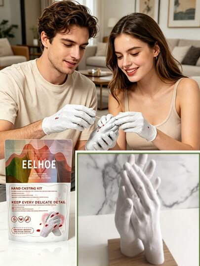 1 Set/25g Casting Powder + 25g Modeling Powder / 100g Casting Powder + 100g Modeling Powder Detail Replication, Couple Keepsake, DIY Handmade, Intimate Gift, Easy To Operate. This Hand Mold DIY Set Is Specially Designed For Couples And Families To Create Exclusive Romantic Memories, Easily Replicate Hand Details At Home, And Capture Every Heart-Fluttering Moment. It's A Highly Meaningful Couple Interaction Project. The Finished Product Is Both A Unique Home Decor And A Romantic Token Of Mutual Companionship, Simple To Operate And Easy To Get Started, Even For Beginners With Zero Failure.