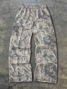 EVRINFINITE Mens Digital Camouflage Sweatpants, Striped Drawstring Loose Fit Wide Leg Pants, American Hip Hop Streetwear Sports Pants - Khaki - View 4