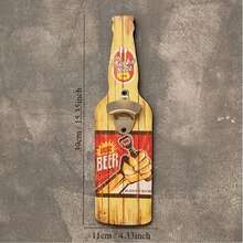 1 peça Abridor de Garrafas de Parede Vintage em Madeira - 15,35 pol/4,33 pol com Design Decorativo, Ferramenta Casual para Remoção de Tampas de Garrafas de Cerveja para Decoração de Casa, Bar e Restaurante, Decoração de Restaurante | Abridor de Garrafas de Parede | Design Funcional, Decoração Vintage - Adequado para Reuniões de Festa - Presente Perfeito para Amigos, Amantes e Família - Equipamento e Suprimentos de Serviço de Catering, Artigos de Mesa, Abridor de Garrafas Fixo, Artigos para Casa - Ver 11