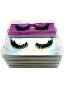 10 Pasang Bulu Mata Palsu DD Curl Russian, Bulu Mata Palsu 3D Tebal & Lebat dengan Kotak Kertas Berkilau, Padat & Keriting, Ciptakan Efek Riasan Mata Kucing, Bulu Mata Palsu 8D Halus, Pertegas Kontur Mata, Panjangkan & Tebalkan Garis Bulu Mata, Raih Tampilan Riasan yang Lebih Halus. - Hitam - View 6