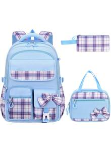 3pcs Bowknot DIY Girls Backpack Strap, Tote Bag And Pencil Case, Backpack For Travel, School, Work, Daily Use, Back To School Gift - A - View 19