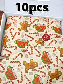 40pcs Christmas Brown Gingerbread Man Pattern Tissue Paper, 50.8 Cm X 35.56 Cm Gift Wrapping Paper, Suitable For Christmas Weddings, Valentine'S Day Gifts, Birthday Gift Packaging, Bouquet Packaging, Gift Bag Filling, And Party Gifts - Gingerbread Man - View 11