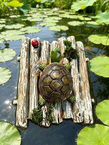 Floating Turtle And Yak Decorations With A Moss Raft Design, Perfect For Ponds And Aquariums. Waterproof And Windproof, Adding A Fun Touch To Your Water Scenery, A Great Gift For Turtle And Yak Lovers. - A - View 1