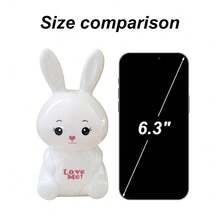1pc Rabbit Shaped Funny Piggy Bank, Cute Animal Cartoon Coin Bank Suitable For Living Room, Bedroom, Study, Home Decor, Easter, Birthday, Holiday Party, Back To School Gift - Rabbit Piggy Bank - View 3