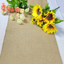 Coarse Linen Table Runner, Rustic Linen Table Runner, Natural Linen, Suitable For Wedding, Party, Kitchen, Restaurant, Christmas And Other Holiday Table Decoration - Camel - View 7
