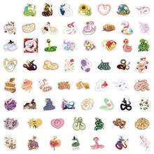 Paquete de 60 piezas de pegatinas de serpientes lindas | Pegatinas con hermosos patrones, pegatinas de alta calidad para botellas de agua, papel decorativo, diarios, portátiles, parachoques, patinetas, álbumes de recortes, maletas, refrigeradores, agendas, teclados, pegatinas para automóviles, útiles escolares - Linda serpiente - Ver 3