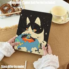 Cat Starry Sky Pattern Tablet Protective Case, Tri-Fold High-Transparency Acrylic With Pen Slot Protective Case. Tablet Protective Case Features: Tri-Fold Stand Design, Smart Sleep/Wake, Full-Body Protection, Skin-Friendly Edge Material, Air Cushion Shockproof Edge, Multi-Angle Stand, Built-In Pen Slot, Precise Cutouts, Lightweight And Portable. - Multicolor - View 3