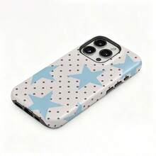 HoBa case 1pc Polka Dot Color Block 2-In-1 Soft Film Full Coverage Hard Phone Case, Compatible With Galaxy A23/A24/A25/A32/33/S25, Compatible With Apple 7/8/11/12/13/14/14Plus/15/15Plus/16/16Plus/7/8Plus/17/17Pro, Korean Style Fashionable & Fun Phone Case, Elegant Design Unisex, Ideal Gift For Girlfriend On Easter, Spring, Birthday - Mixed Color 1 - View 3