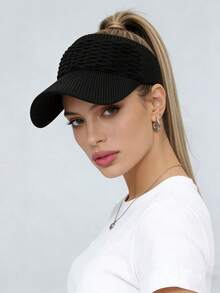 1pc Unisex Adjustable Sun Visor Hat, Casual Multifunctional Breathable Sun Protection Cap, Suitable For Daily Wear, Fashion & Versatile - Multicolor - View 3