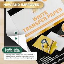 Graphite Transfer Paper, 20 White Sheets - Wax Free - Erasable - Smudge-Free - Ideal For Drawing And Tracing - Premium Arts And Crafts Supplies - GraphiteWhite - View 5