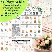 Juego de Bingo para Baby Shower Verde Salvia 33 Piezas, 24 Tarjetas de Bingo, 7 Fichas, 1 Tarjeta de Presentación, Tarjeta de Reglas del Juego, Juego Interactivo Divertido para Adultos y Amigos, Neutro de Género, Cumpleaños, Reunión Familiar, Suministros para Fiesta de Baby Shower, Recuerdos de Fiesta, Decoración para Fiesta de Revelación de Género - Verde - View 8