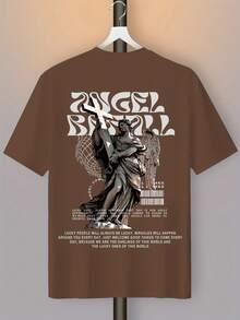 Men's T-Shirt With Angel Print - Apricot - View 2