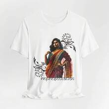 Camiseta de jersey suave personalizada estilo Desi del sur de Asia/India, ropa de regalo novedosa, camisetas con afirmaciones positivas. - Blanco - Ver 2