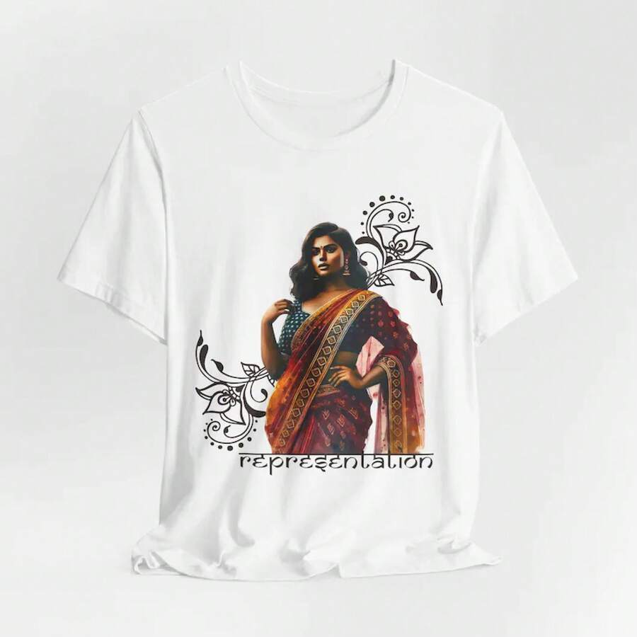 Camiseta de jersey suave personalizada estilo Desi del sur de Asia/India, ropa de regalo novedosa, camisetas con afirmaciones positivas.