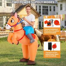 Inflatable Horse Riding Costume, Inflatable Cowboy Horse Costume, Funny Inflatable Horse Costume, Unisex Halloween Costume - Brown - View 4