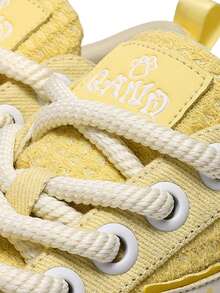 Q-AND Yellow Thick Sole Fun Round Toe Flat Sports Casual Skate Shoes Women 2026 New Versatile Y2K Outfit Original Design Unique Sports Skateboard Shoes Unisex With Detachable Pendant, Daily Sports Holiday Gift First Choice - Pineapple Yellow - View 6