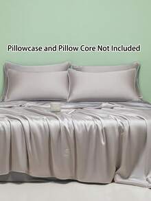 1pc Smooth Luxury Quilt, Suitable For All Seasons, Thin, Washable, Durable Comforter - Light Grey - View 3