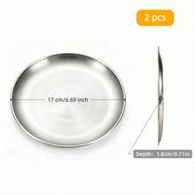 2/4/6/10pcs Stackable Stainless Steel Plates, 6.7/7.9/10.2in – Nested Serving Dishes For Home, Camping, BBQ - Silver - View 8