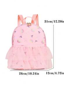Back To School Season New Lightweight Backpack With All-Over Print Dance Girl Pattern, Cute Rainbow Unicorn Little Girl Pattern Fashion Travel Girls Dance Backpack School Bag, Flap Design Anti-Theft Drawstring Closure Lightweight Large Capacity Backpack - 813 Backpack - View 3