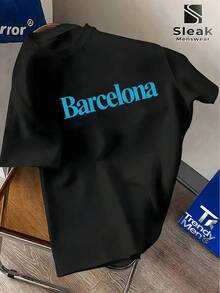 Minimalist-Shirt Men With A Theme, Adorned With Lettering And Patterns Representing Iconic Monuments. Hot Item. - 白色 - 查看 7