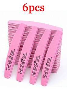 10/6/3/1pc Double-Sided Nail Buffer Polishing Strips, Half-Round Sponge Nail File, Double-Sided 100/180 Grit, Easy To Use, Nail Polish Polishing Buffing Strip, Suitable For Home, Nail Salon Pedicure And Manicure Tools Polishing, Nail Care Accessory, Nail File - Pink - View 7