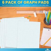 Graph Pads, 8.5" X 11", Quadrille Pad 8.5 X 11, 50 Sheets/Pad 6 Pack - Yellow - View 7